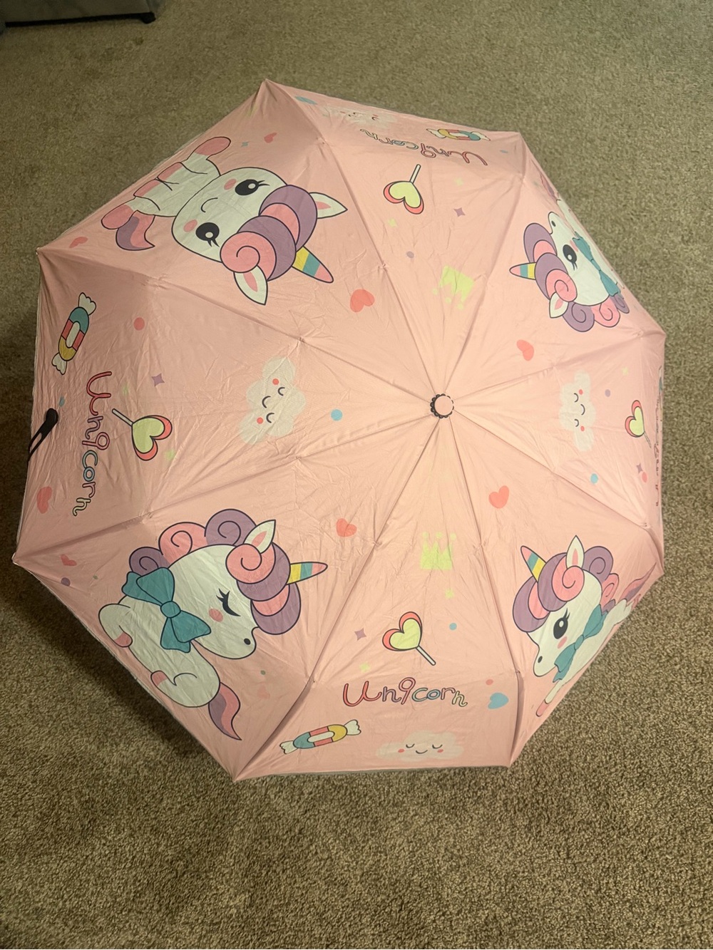 Kids Pink Unicorn Umbrella for Girls - Cute Rain Accessory